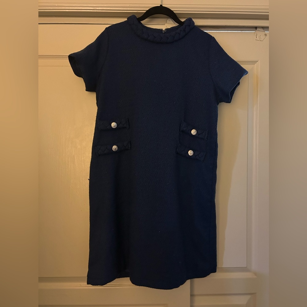 Amazon Navy Tweed Dress.